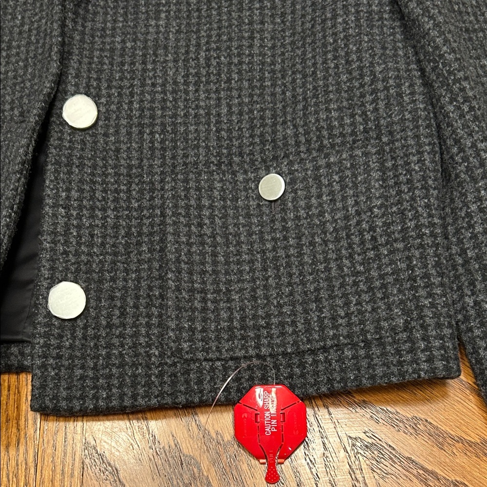 NWT Theory Charcoal Melange Wool-Blend Boxy Crop Jacket. Size 0 - Picture 8 of 17